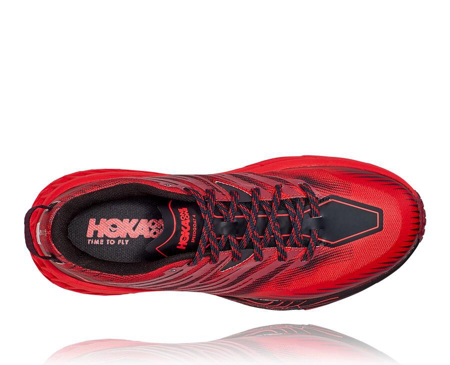 Hoka Australia One One Speedgoat 4 - Mens Trail Shoes Red - XQJOK-3562